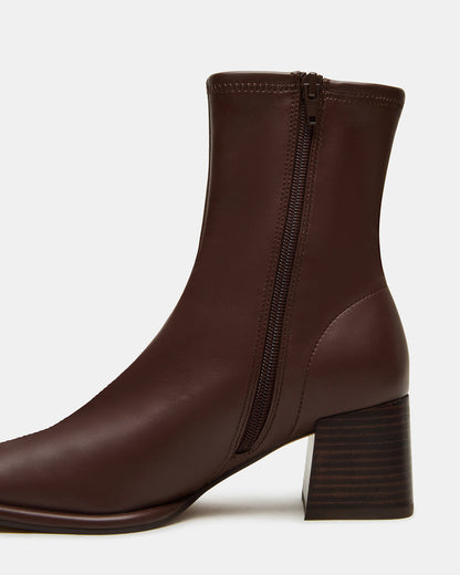 Steve Madden PAMMY Brown Square-Toe Block Heel Women's Ankle Boot