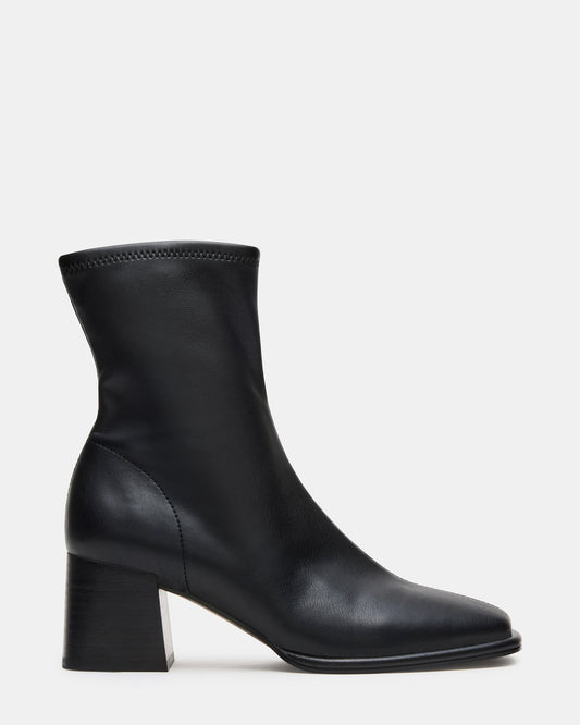 Steve Madden PAMMY Black Square-Toe Block Heel Women's Ankle Boot