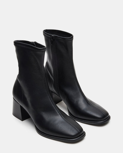 Steve Madden PAMMY Black Square-Toe Block Heel Women's Ankle Boot