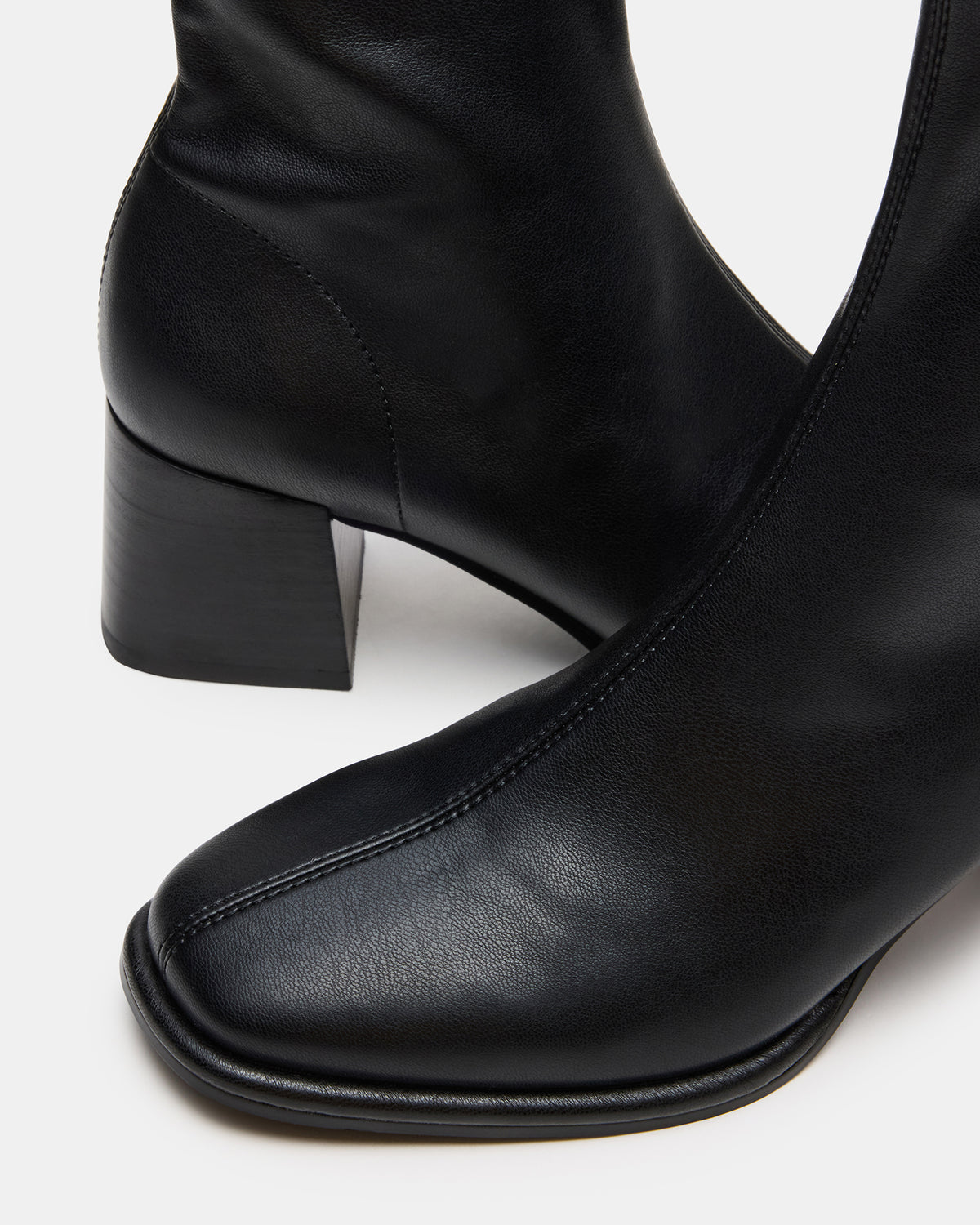 Steve Madden PAMMY Black Square-Toe Block Heel Women's Ankle Boot