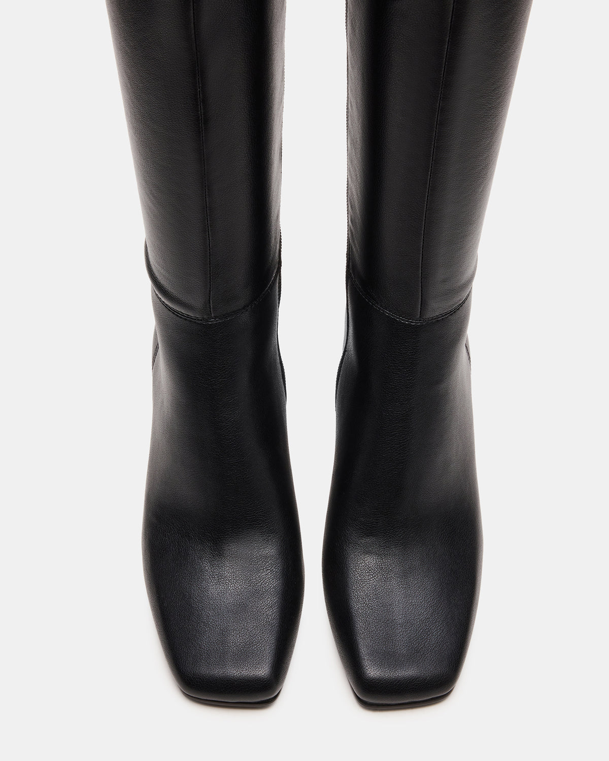 Steve Madden ELLIOT Black Square-Toe Knee-High Block Heel Women's Boot