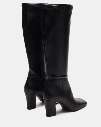 Steve Madden ELLIOT Black Square-Toe Knee-High Block Heel Women's Boot