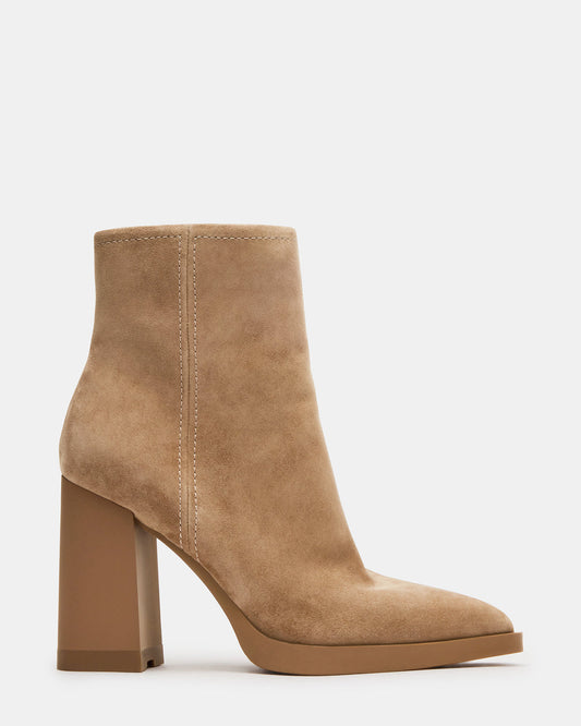 Steve Madden HARDEN Sand Suede Women's Pointed-Toe Ankle Boot