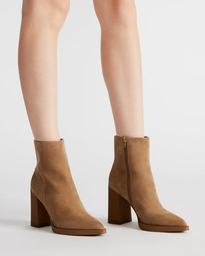 Steve Madden HARDEN Sand Suede Women's Pointed-Toe Ankle Boot