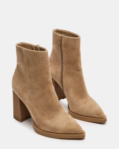 Steve Madden HARDEN Sand Suede Women's Pointed-Toe Ankle Boot