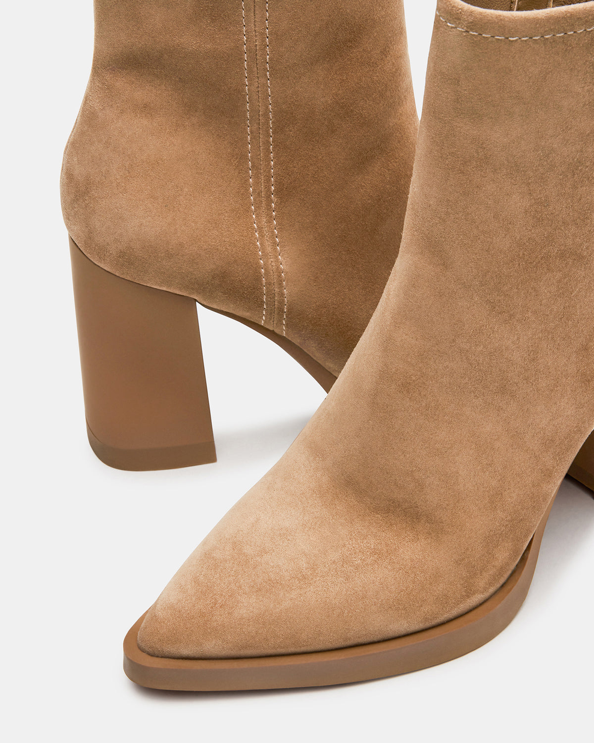 Steve Madden HARDEN Sand Suede Women's Pointed-Toe Ankle Boot