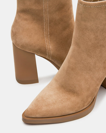 Steve Madden HARDEN Sand Suede Women's Pointed-Toe Ankle Boot