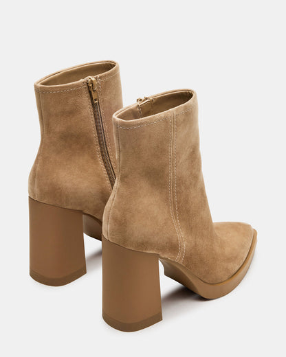 Steve Madden HARDEN Sand Suede Women's Pointed-Toe Ankle Boot