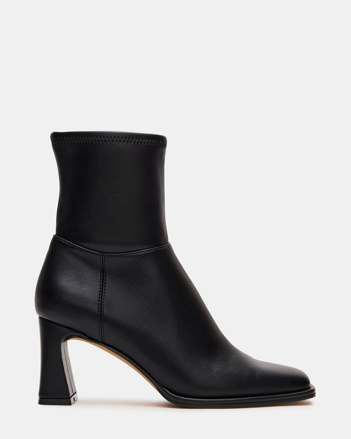 Steve Madden HARP Black Square-Toe Block Heel Women's Ankle Boot