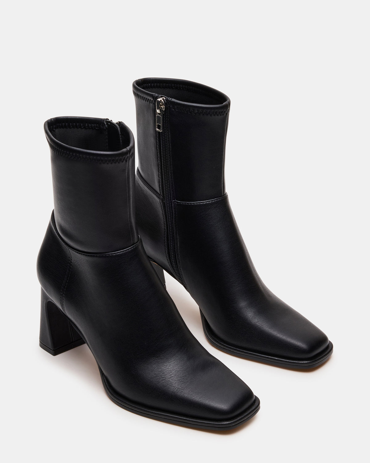 Steve Madden HARP Black Square-Toe Block Heel Women's Ankle Boot