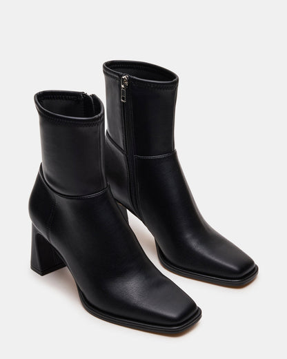 Steve Madden HARP Black Square-Toe Block Heel Women's Ankle Boot