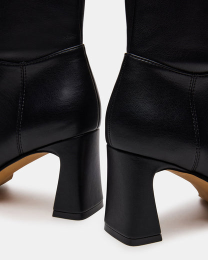 Steve Madden HARP Black Square-Toe Block Heel Women's Ankle Boot