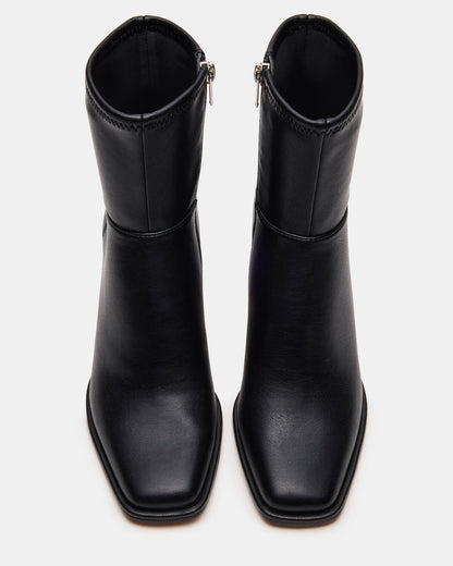 Steve Madden HARP Black Square-Toe Block Heel Women's Ankle Boot