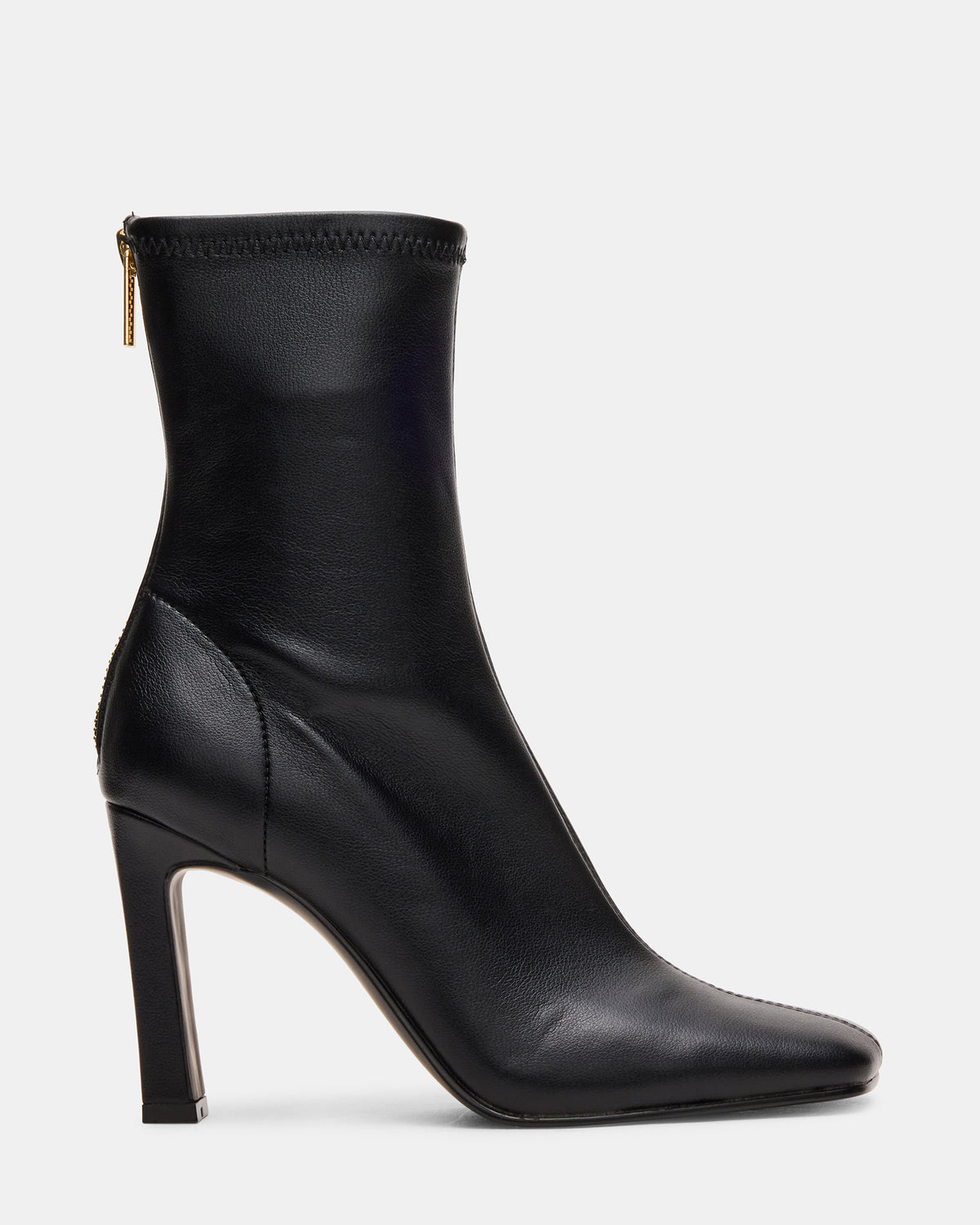 Steve Madden KHELAN Black Square-Toe Heeled Women's Ankle Boot