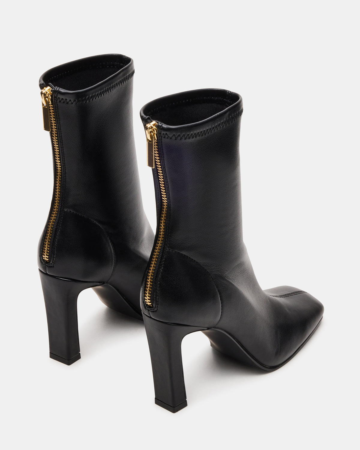 Steve Madden KHELAN Black Square-Toe Heeled Women's Ankle Boot