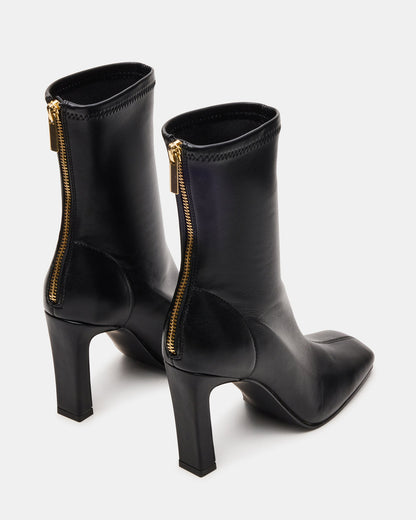 Steve Madden KHELAN Black Square-Toe Heeled Women's Ankle Boot