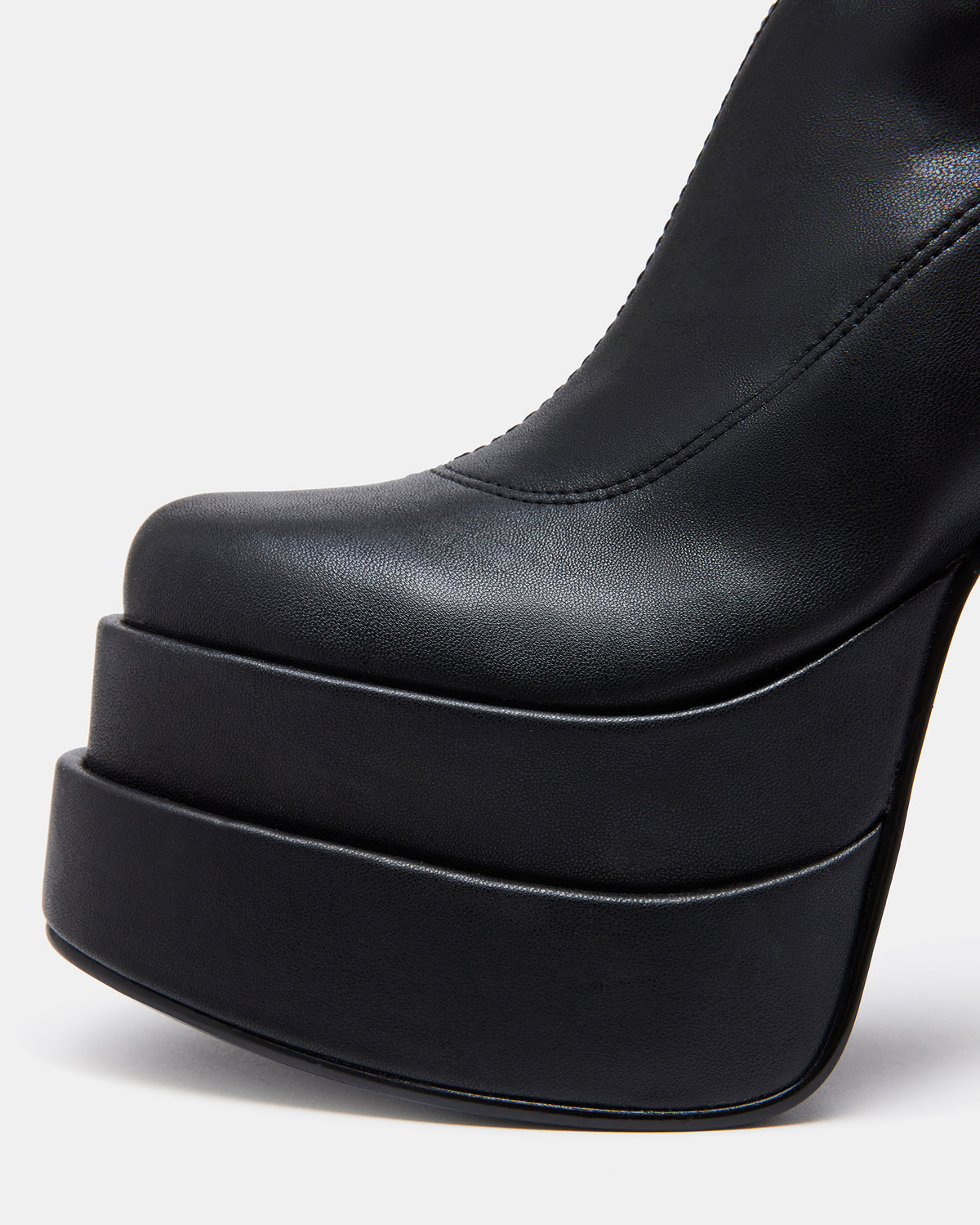 Steve Madden CYPRESS Black Women's Platform Vegan Leather Boots