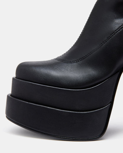 Steve Madden CYPRESS Black Women's Platform Vegan Leather Boots