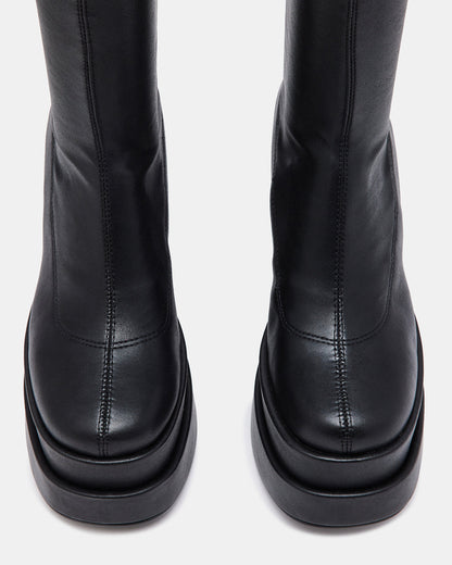 Steve Madden CYPRESS Black Women's Platform Vegan Leather Boots