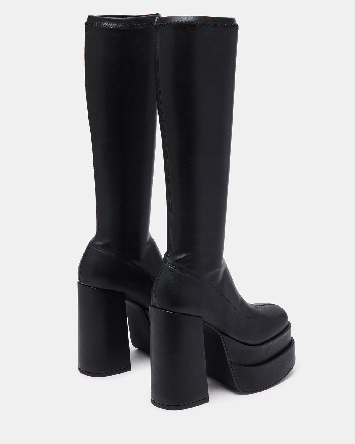 Steve Madden CYPRESS Black Women's Platform Vegan Leather Boots