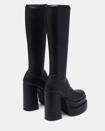 Steve Madden CYPRESS Black Women's Platform Vegan Leather Boots