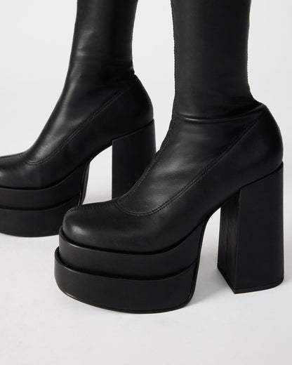 Steve Madden CYPRESS Black Women's Platform Vegan Leather Boots