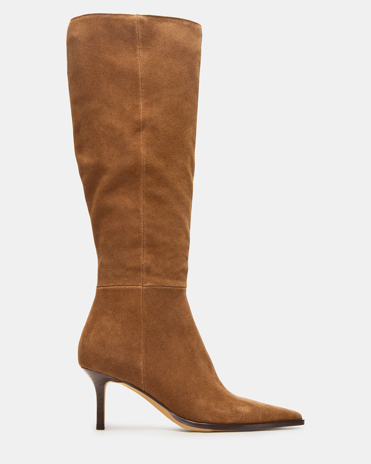 Steve Madden LINGO Chestnut Suede Pointed-Toe Knee-High Women's Boot