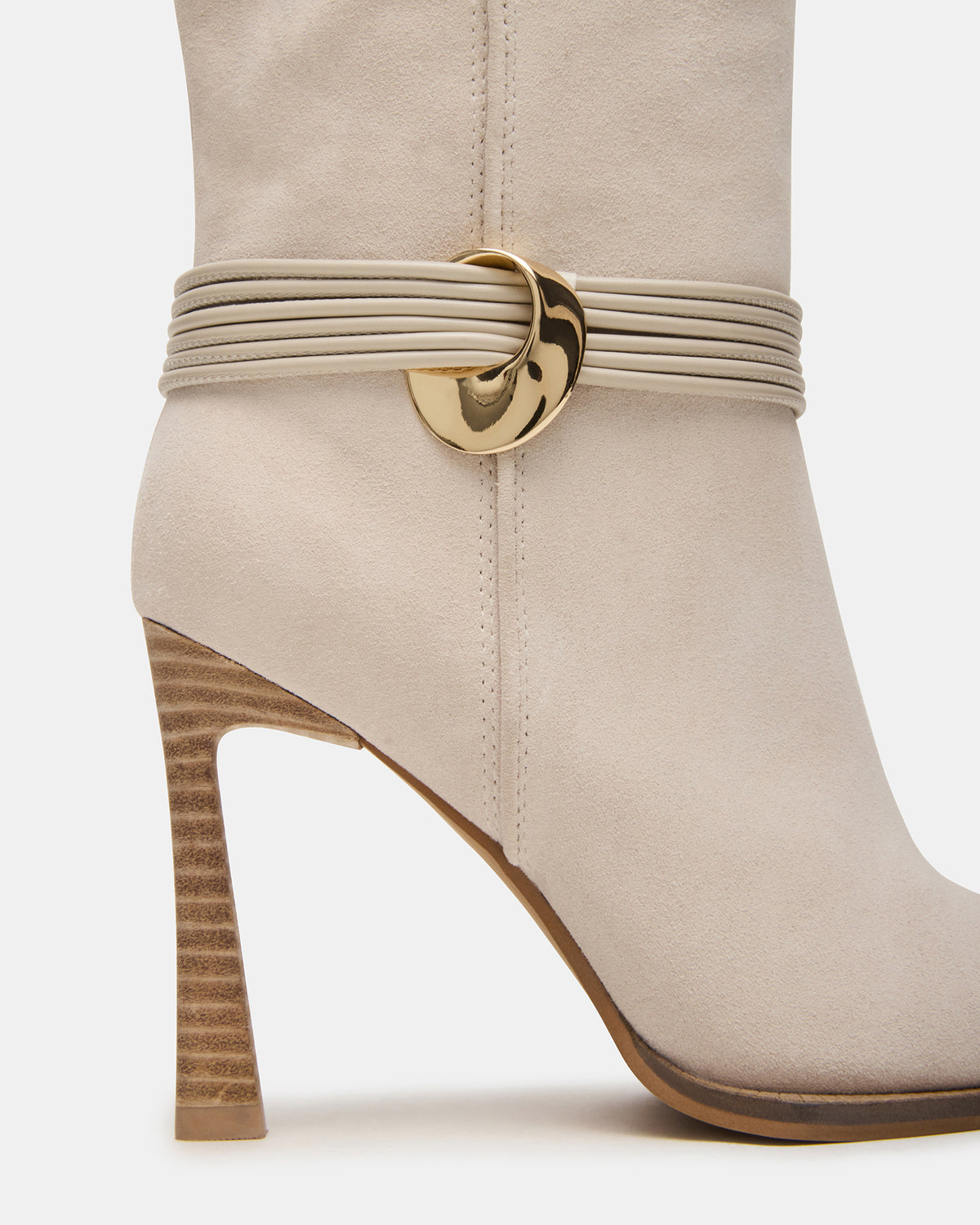 Steve Madden KYNDALL Bone Suede Pointed-Toe Stiletto Heeled Knee-High Women's Boot