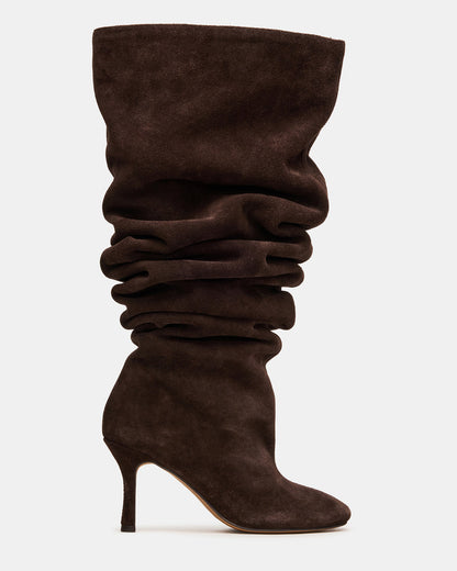 Steve Madden ALLISON Brown Suede Over-The-Knee Heeled Women's Boot