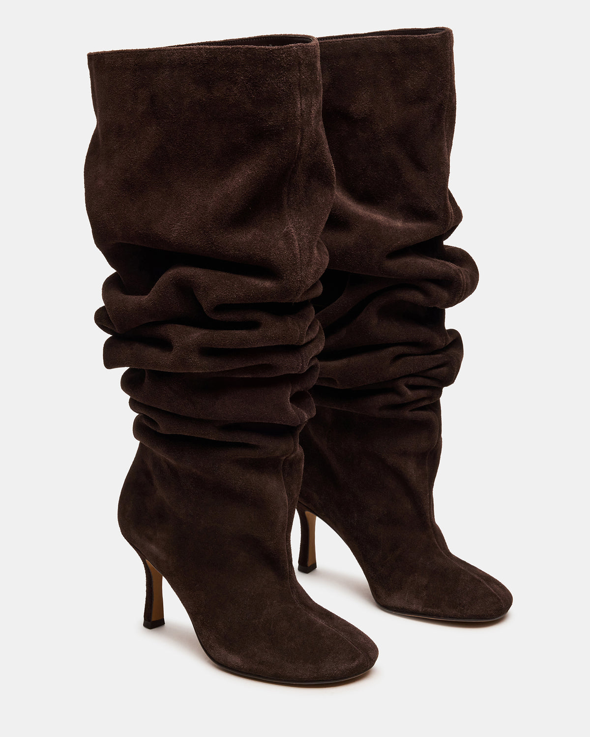 Steve Madden ALLISON Brown Suede Over-The-Knee Heeled Women's Boot