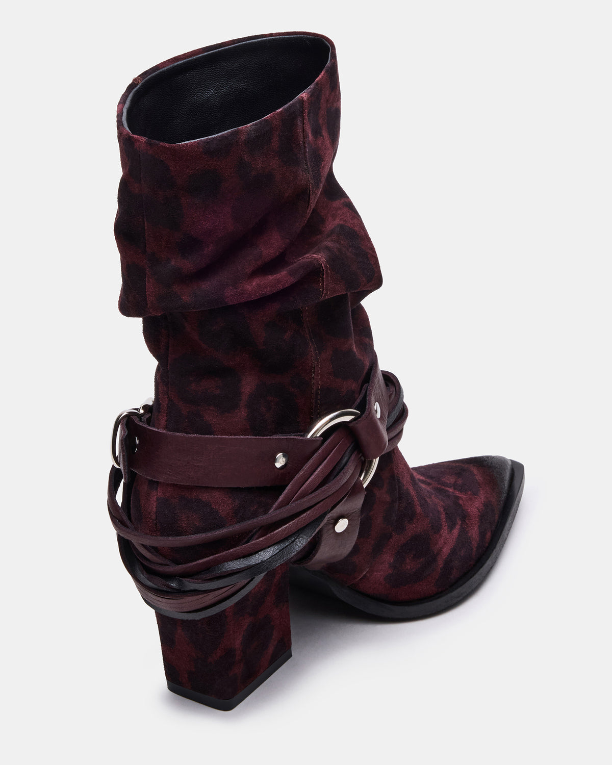 Steve Madden LAUPER Red Leopard Pointed-Toe Heeled Buckle Women's Ankle Boot