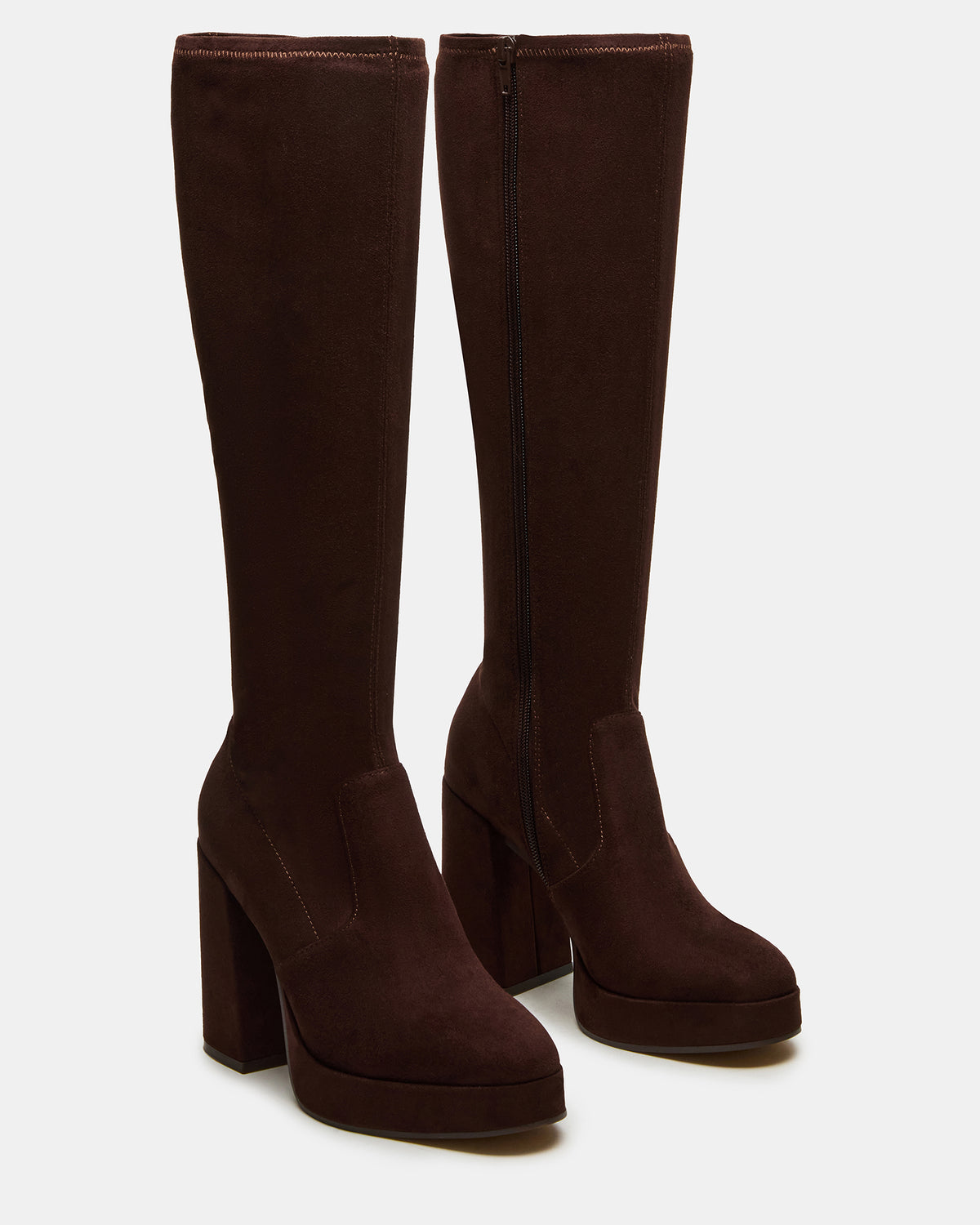 Steve Madden TWAIN Brown Knee-High Block Heel Women's Boot