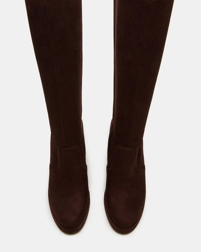 Steve Madden TWAIN Brown Knee-High Block Heel Women's Boot