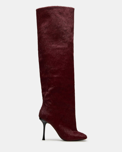 Steve Madden ALLURING Red Over-The-Knee Square-Toe Heeled Women's Boot