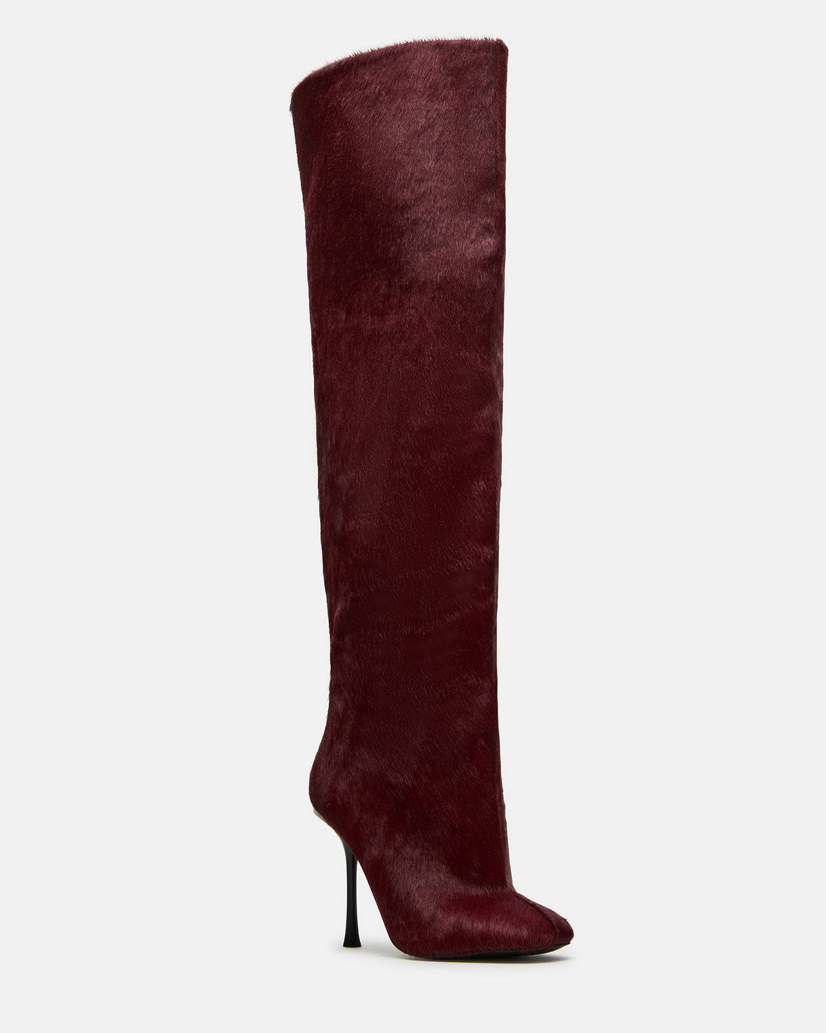 Steve Madden ALLURING Red Over-The-Knee Square-Toe Heeled Women's Boot