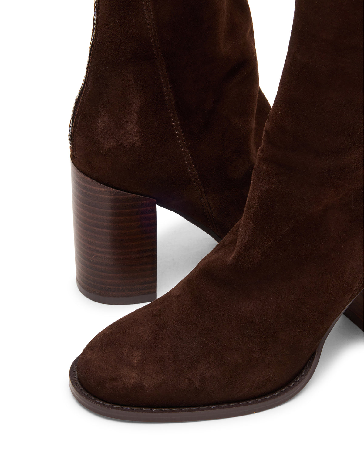 Steve Madden OBSESSION Chocolate Brown Suede Rounded Toe Block Heel Women's Ankle Boot