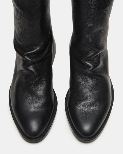 Steve Madden NEXIE Black Leather Women's Pointed-Toe Ankle Boot