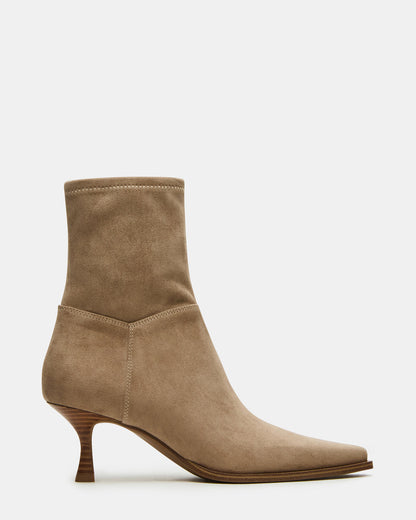 Steve Madden STASIA Taupe Pointed-Toe Kitten Heel Women's Ankle Boot