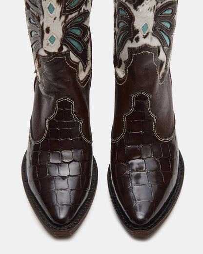 Steve Madden ARROYO Blue Multi Western Pointed-Toe Wome's Boot