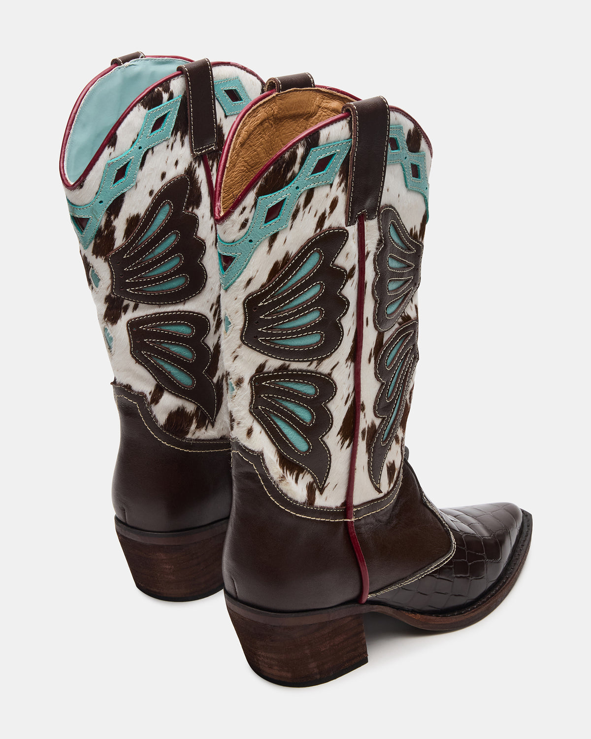 Steve Madden ARROYO Blue Multi Western Pointed-Toe Wome's Boot