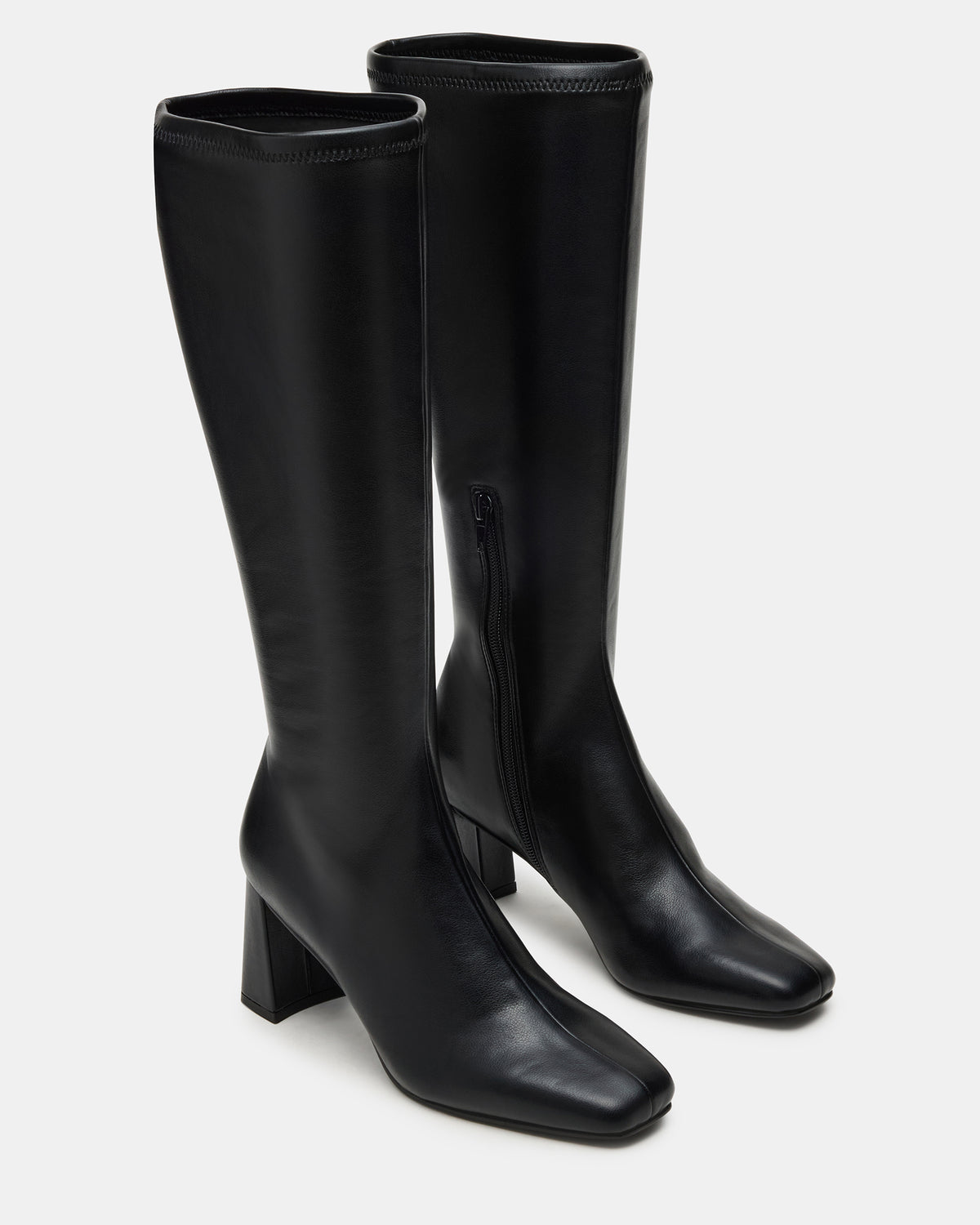 Steve Madden HOLLY Black Wide Calf Women's Knee-High Square-Toe Boot
