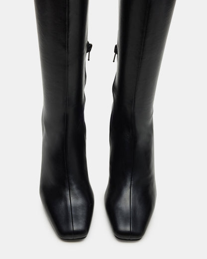 Steve Madden HOLLY Black Wide Calf Women's Knee-High Square-Toe Boot