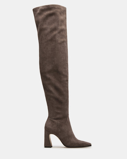 Steve Madden STRATUS Grey Suede Over-The-Knee Boot | Women's Boots