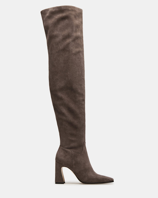 Steve Madden STRATUS Grey Suede Over-The-Knee Boot | Women's Boots