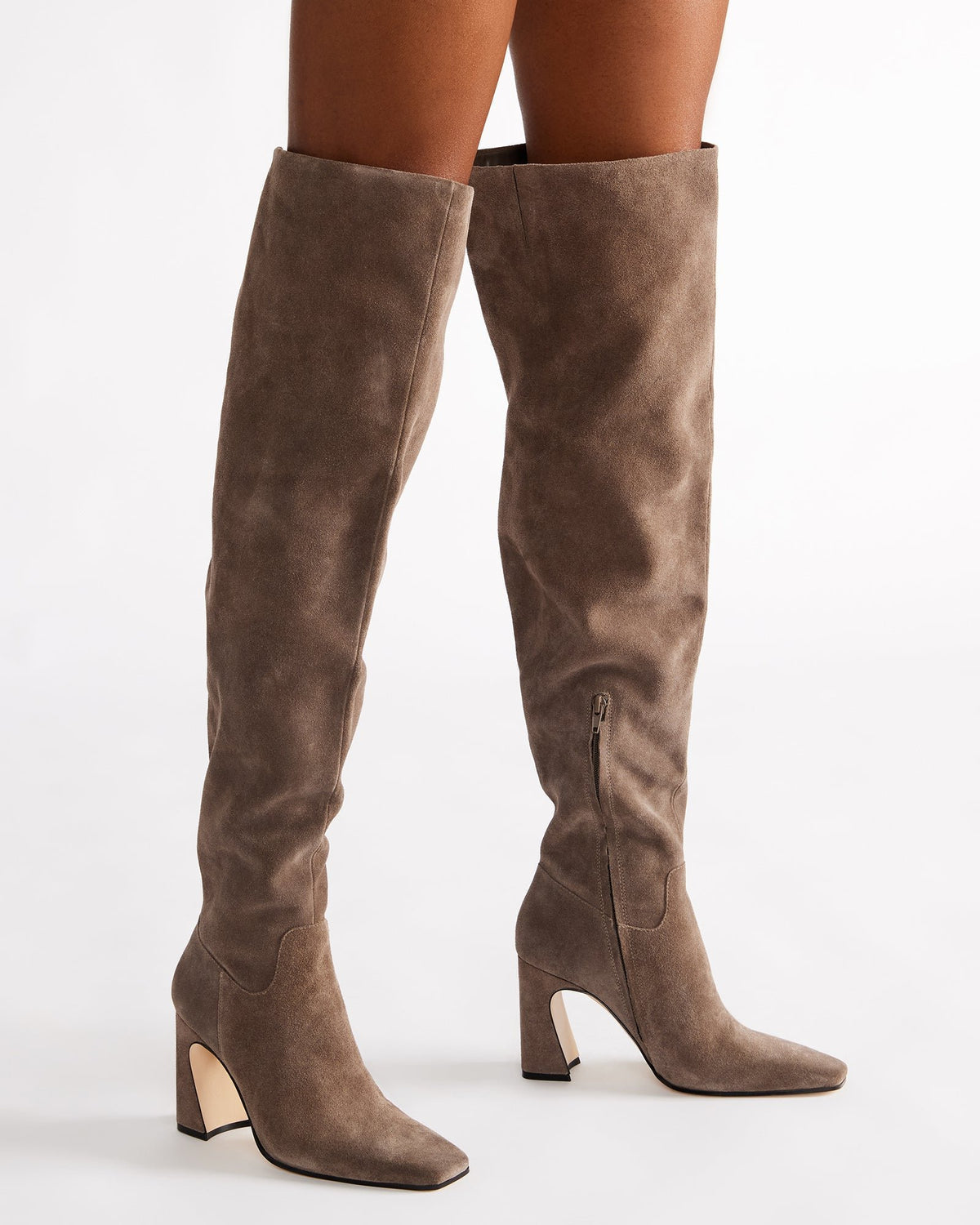 Steve Madden STRATUS Grey Suede Over-The-Knee Boot | Women's Boots