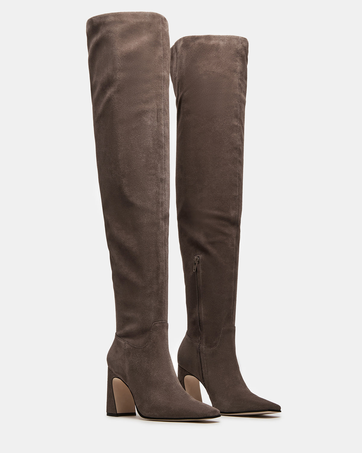 Steve Madden STRATUS Grey Suede Over-The-Knee Boot | Women's Boots
