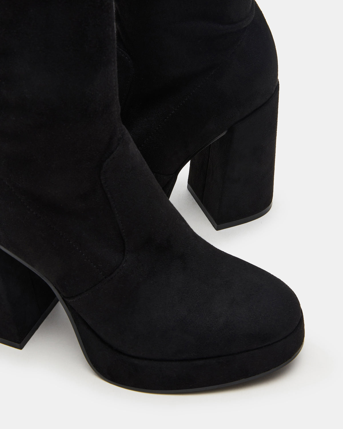 Steve Madden TWAIN Black Wide Calf Knee-High Block Heel Women's Boot