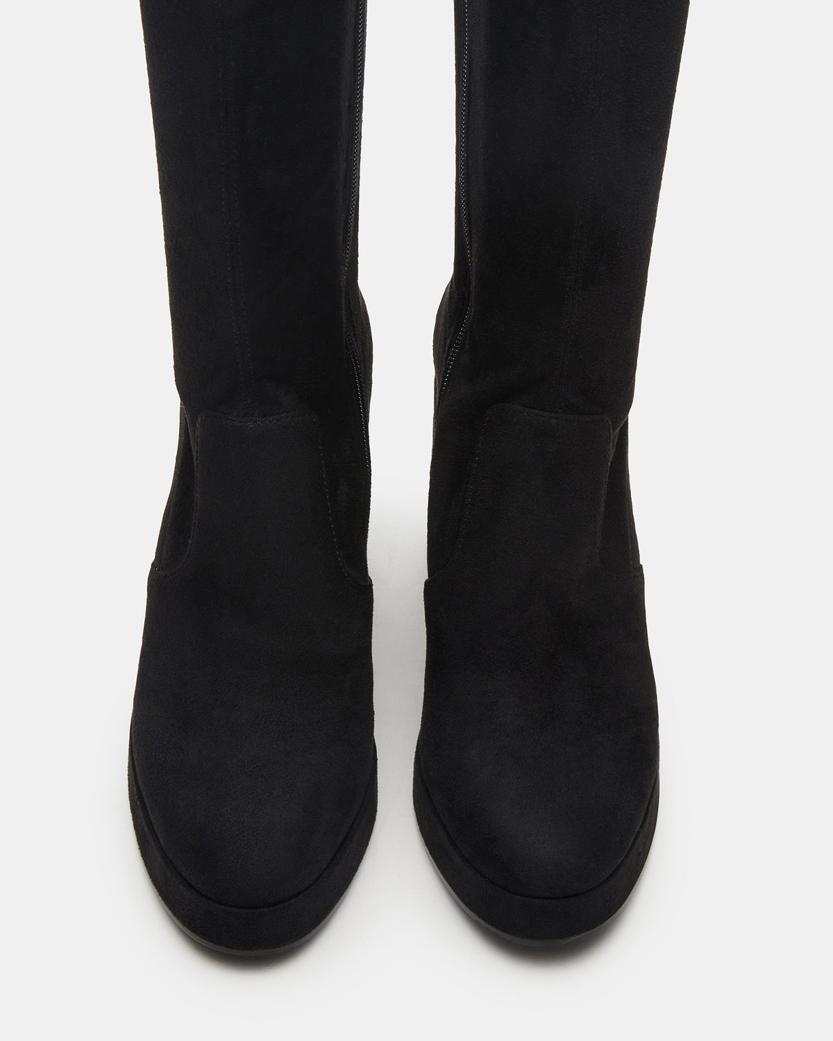 Steve Madden TWAIN Black Wide Calf Knee-High Block Heel Women's Boot