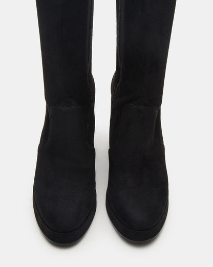 Steve Madden TWAIN Black Wide Calf Knee-High Block Heel Women's Boot