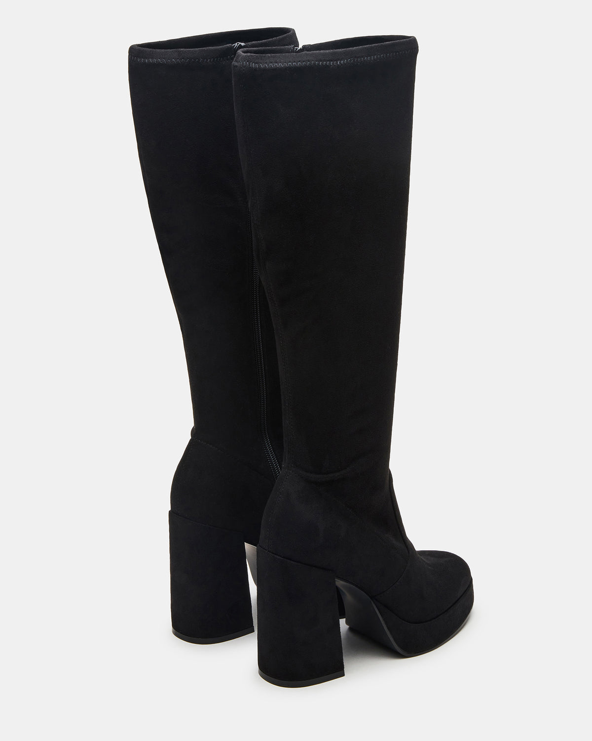 Steve Madden TWAIN Black Wide Calf Knee-High Block Heel Women's Boot